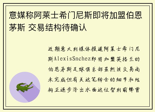意媒称阿莱士希门尼斯即将加盟伯恩茅斯 交易结构待确认